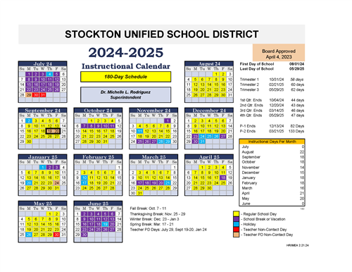 District Instructional Calendar